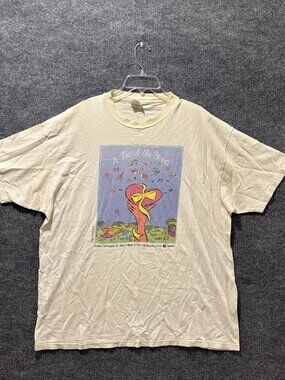 Hanes Yellow 90S A Fair Of The Heart Yellowed Short Sleeve T Shirt S Sz 2XL